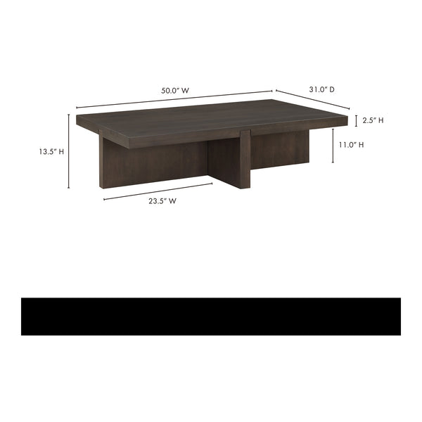 Folke Rectangular Coffee Table in Dark Brown Oak