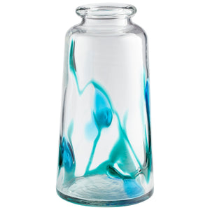 Large Tahoe Vase in Blue/Clear