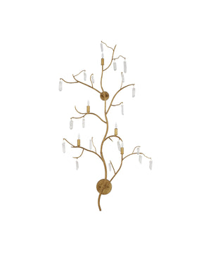 Forest Light Wall Sconce In Washed Lucerne Gold & Natural