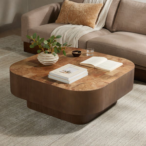Blanco Coffee Table In Warm Umber Burl