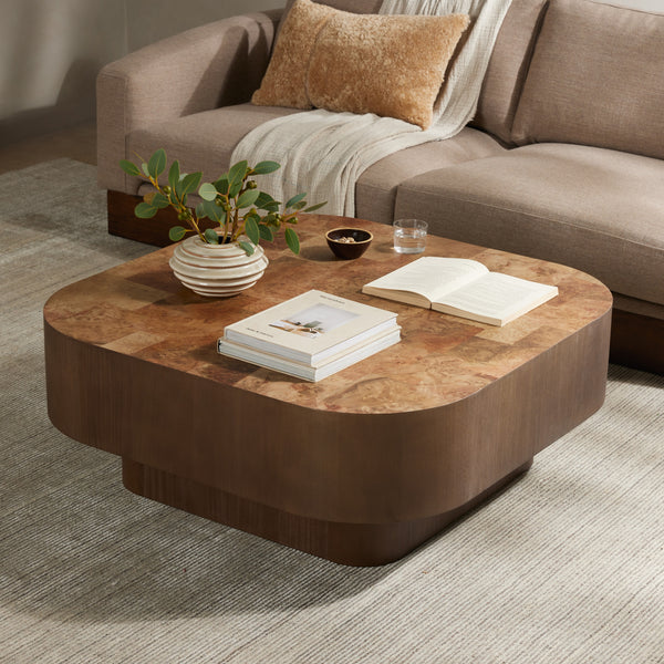 Blanco Coffee Table In Warm Umber Burl