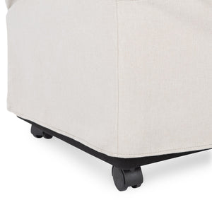Warwick Upholstered Rolling Dining Chair - Sandy Tan