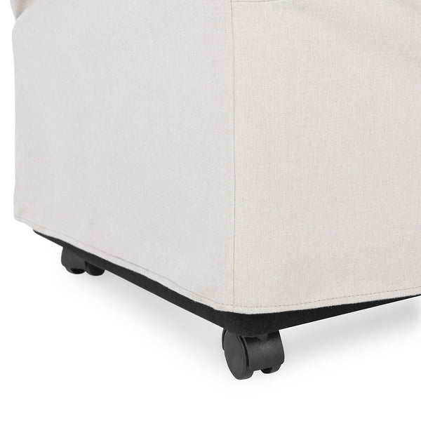 Warwick Upholstered Rolling Dining Chair - Sandy Tan
