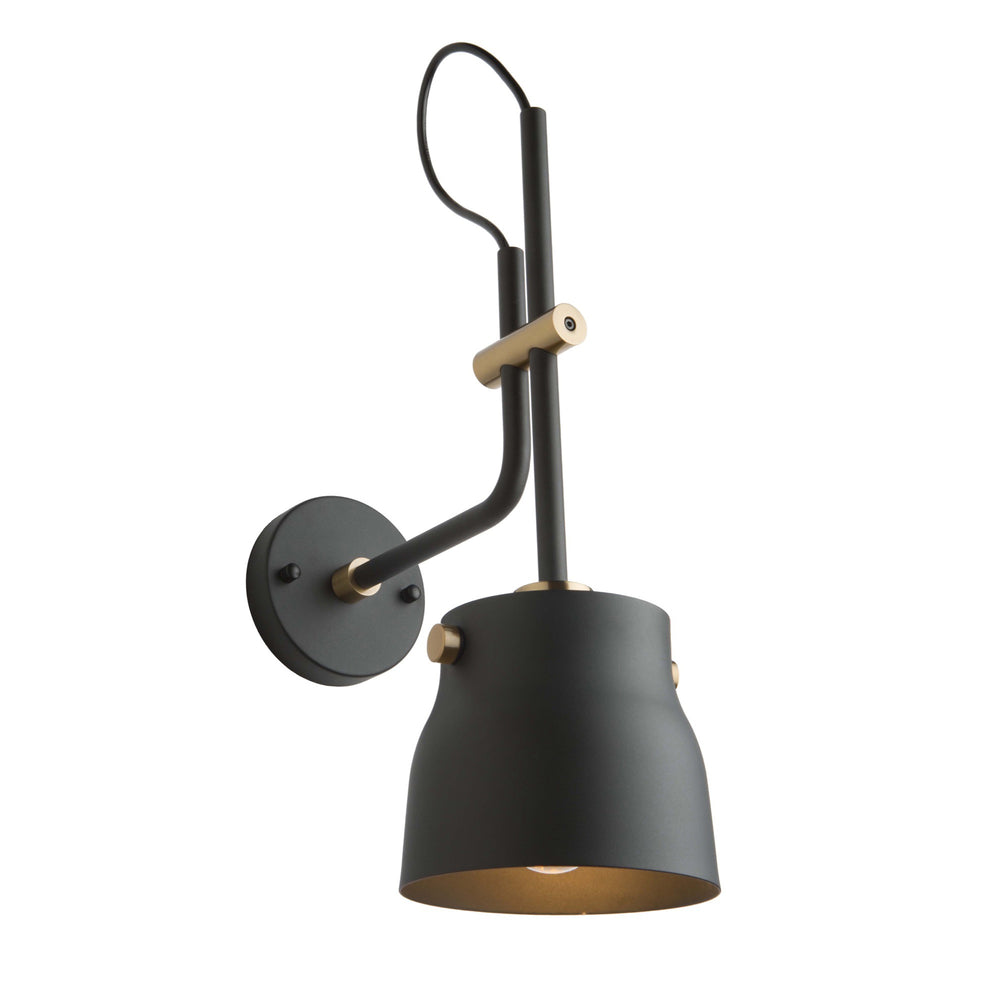 Euro Industrial AC11367VB Wall Light in Matte Black & Harvest Brass
