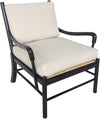 Kevin Chair with Rattan, Hand Rubbed Black