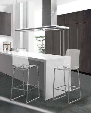 Winston Stool In Chrome Metal/Lucite Polycarbonate