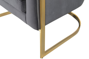 Dallas Accent Chair In Grey Velvet