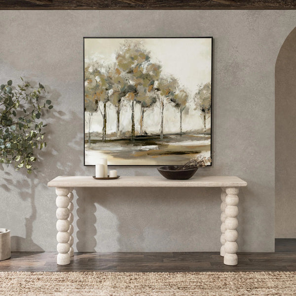 Adir Solid Wood Rectangle Console Table - Cream