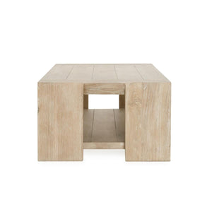 Troy Solid Wood Rectangle Coffee Table - Aged Cream