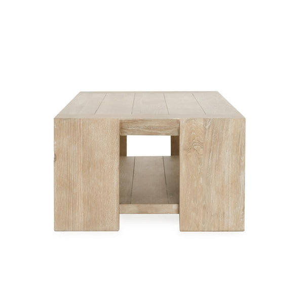 Troy Solid Wood Rectangle Coffee Table - Aged Cream
