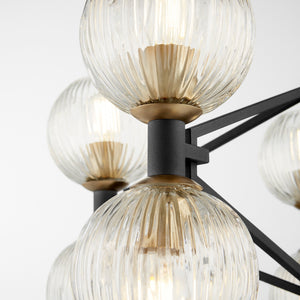 Helios Chandelier in Noir / Aged Brass