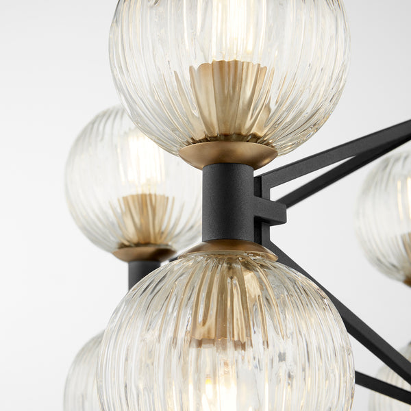 Helios Chandelier in Noir / Aged Brass