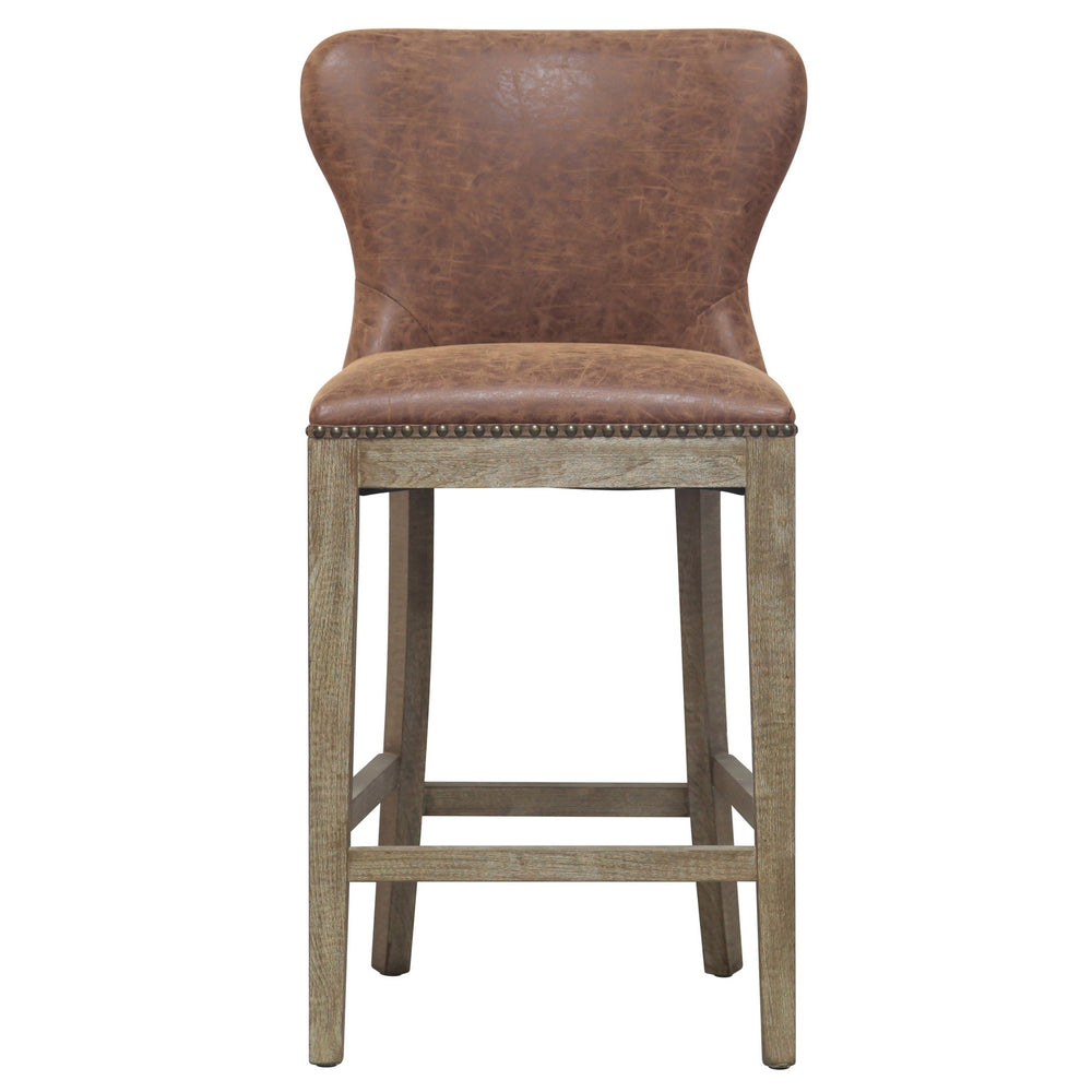 Dorsey Counter Stool Drift Wood Legs In Nubuck Chocolate