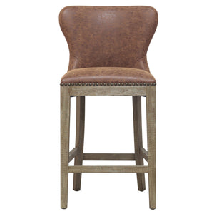 Dorsey Counter Stool Drift Wood Legs In Nubuck Chocolate