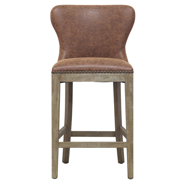 Dorsey Counter Stool Drift Wood Legs In Nubuck Chocolate