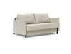 CUBED FULL SOFA BED in MIXED DANCE NATURAL FABRIC WITH Black Steel LEGS 527