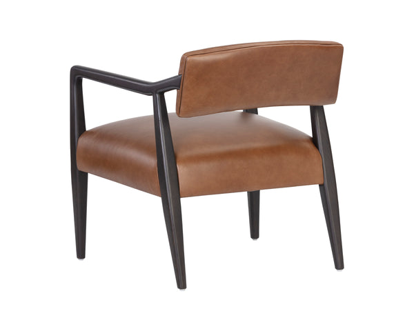 KEAGAN LOUNGE CHAIR - SHALIMAR TOBACCO LEATHER
