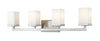 Tidal 4 Light Vanity  in Brushed Nickel Finish