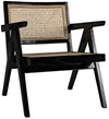 James Relax Chair in Black Charcoal Sungkai/Mindi with Rattan Caning