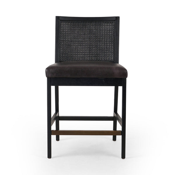 Antonia Cane Armless Bar + Counter Stool In Sonoma Black-Brushed Ebony-Brushed Ebony Cane-Counter