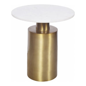 Moe's France Gold Accent Table with Marble Top