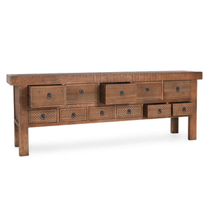 Lahey Solid Wood Console Table - Mission Brown