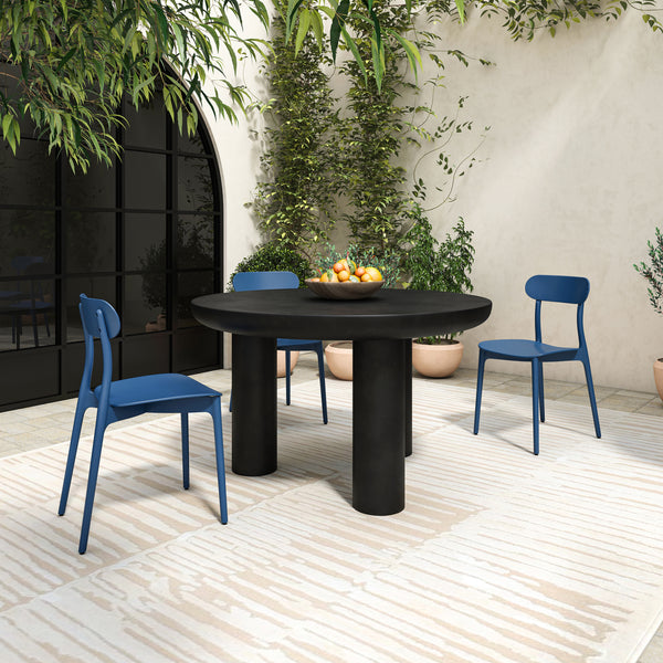 Kent Outdoor Dining Chair Set in Navy Blue - Moe's