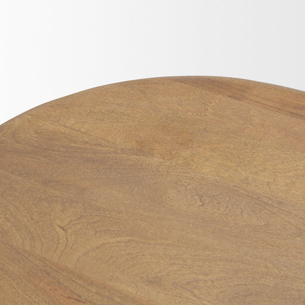 Shima Oval Light Brown Wood w/ Arched Legs Coffee Table