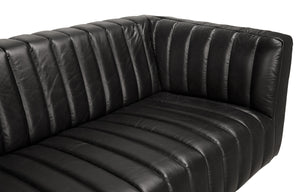 Khann Sofa, Ebony Black Leather