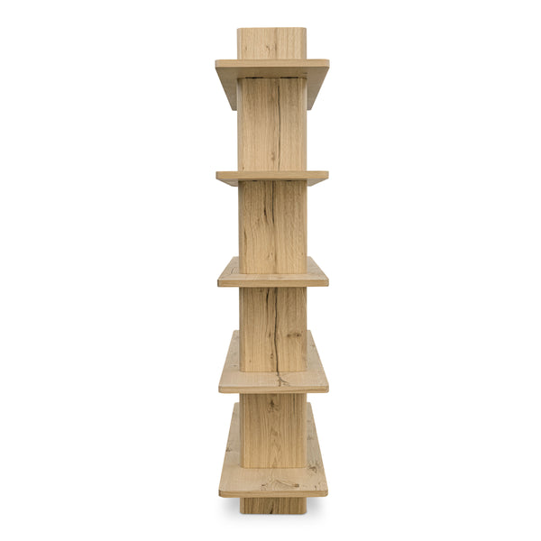 Moe's Casey Large Bookcase in Rustic Oak