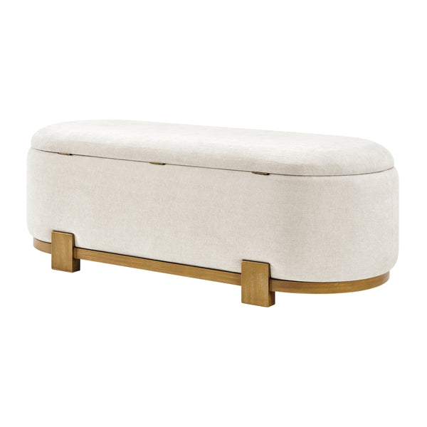 Ayleen Chenille Storage Bench, Seneca Beige 