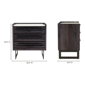 Paloma 3 Drawer Nightstand with Marble Top