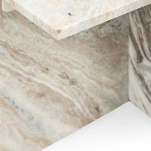Bexly Marble Square End Table in Rusty Gray
