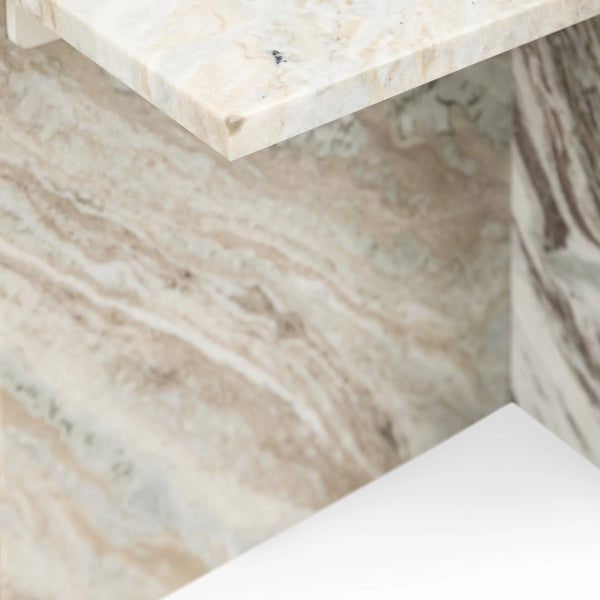 Bexly Marble Square End Table in Rusty Gray