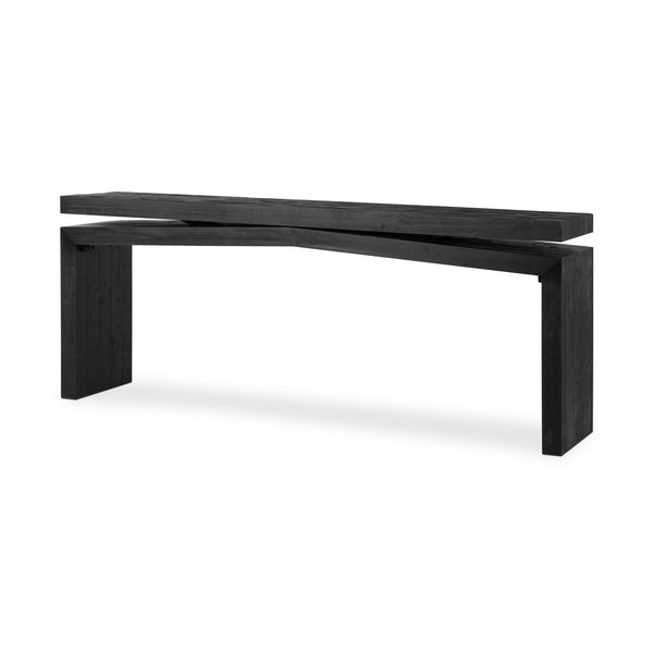 Matthes Console Table In Aged Black Pine