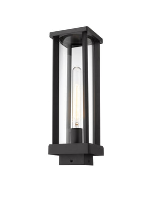 Glenwood 1 Light Outdoor Post Mount Fixture in Black Finish