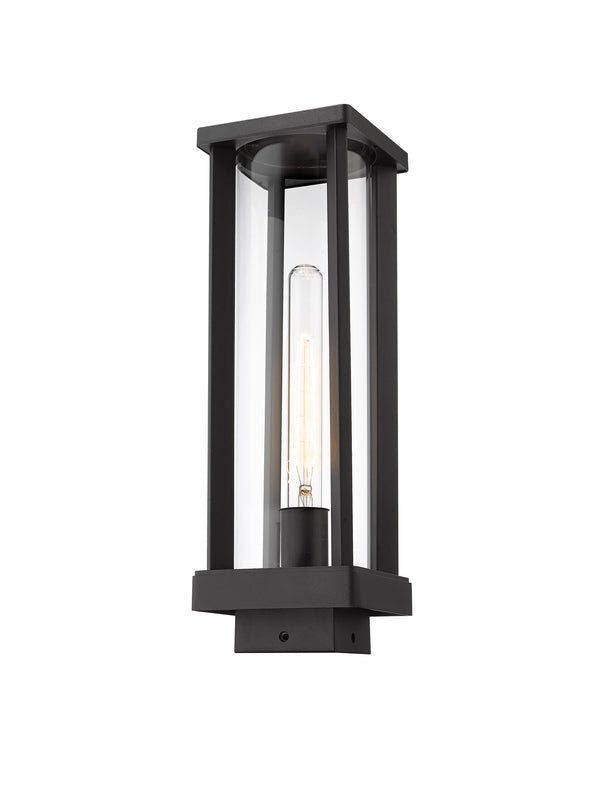 Glenwood 1 Light Outdoor Post Mount Fixture in Black Finish