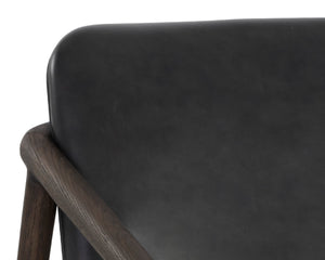 CINELLI LOUNGE CHAIR - DISTRESSED BROWN - BRENTWOOD CHARCOAL LEATHER