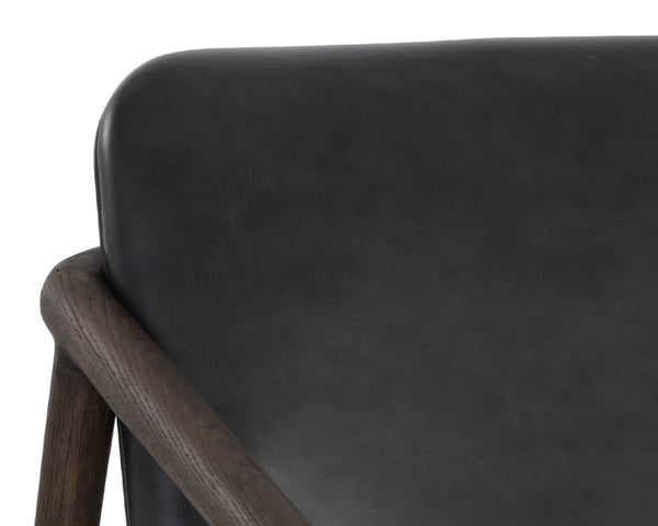 CINELLI LOUNGE CHAIR - DISTRESSED BROWN - BRENTWOOD CHARCOAL LEATHER