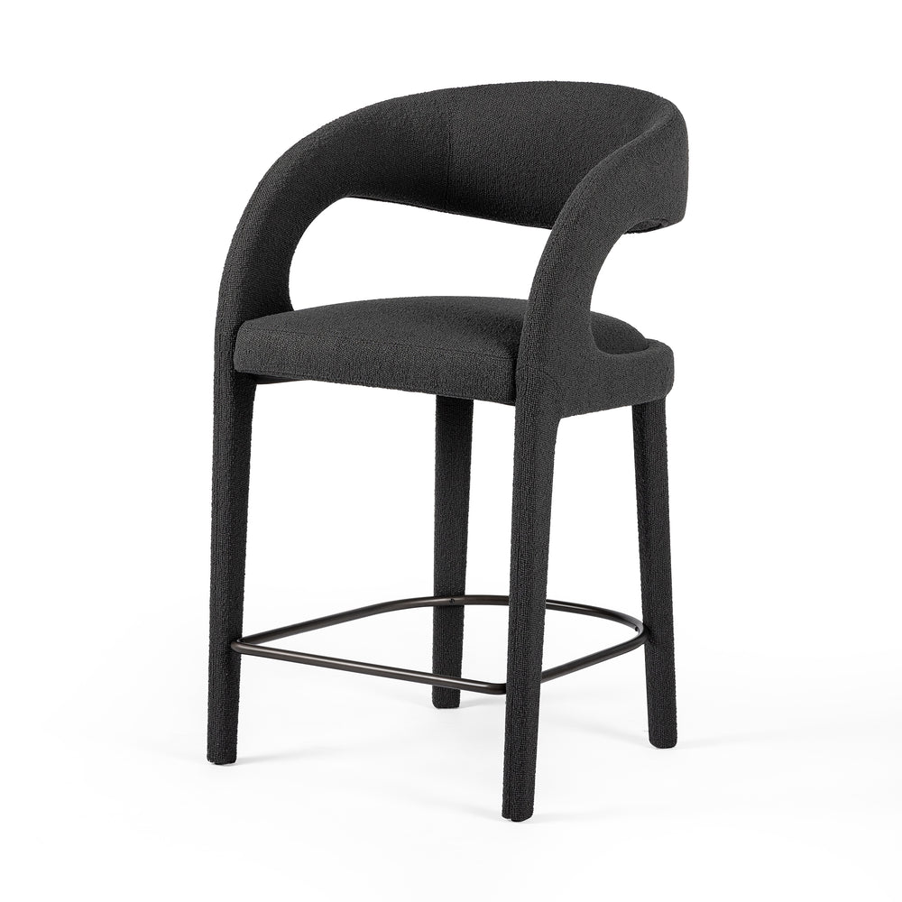 Hawkins Stool In Fiqa Boucle Charcoal In Counter