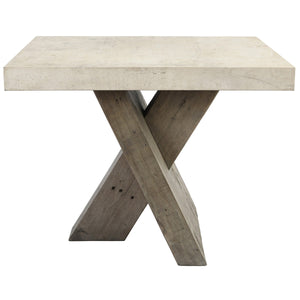 Durant Solid Wood End Table - Antique White/Distressed Gray