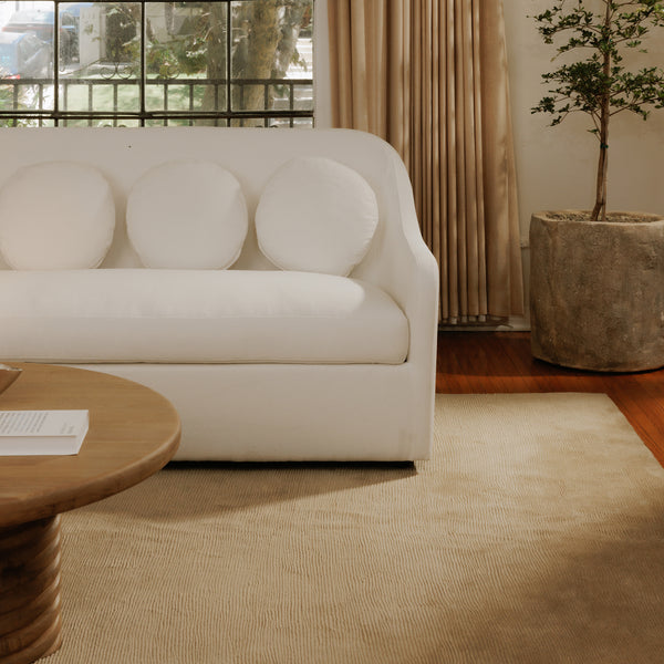 Moe's Rialto Sofa in White with Mid-Century Design