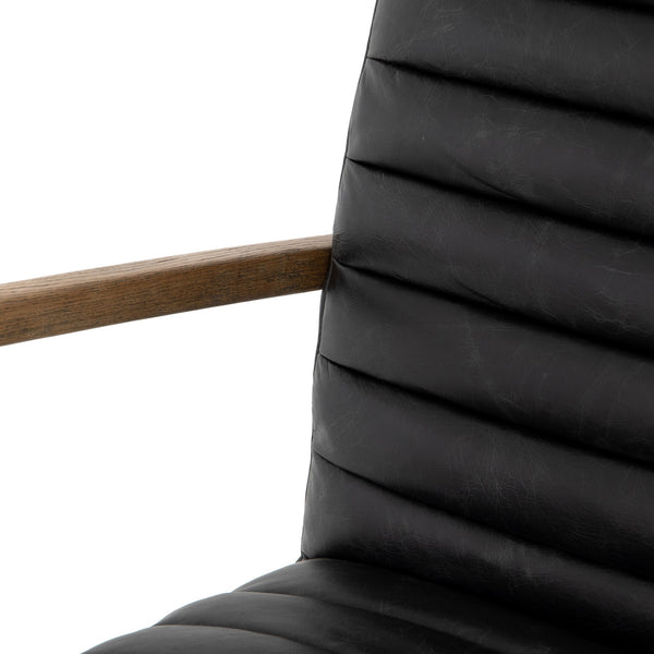 Bryson Traditional Channeled Desk Chair In Smoke