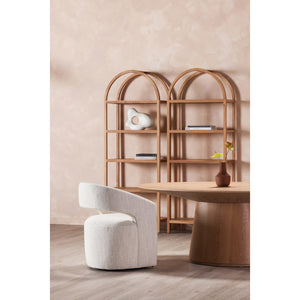 Moe's Barrow Rolling Dining Chair in White Mist