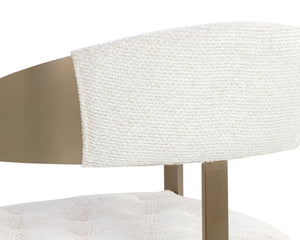 BEAUMONT DINING ARMCHAIR - ANTIQUE BRASS - RHEA LIGHT BARLEY