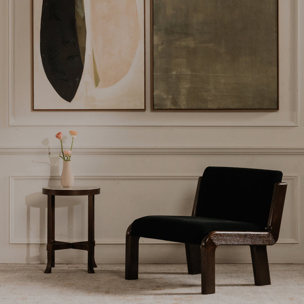 Moe's Edie Accent Chair Black Faux Mohair