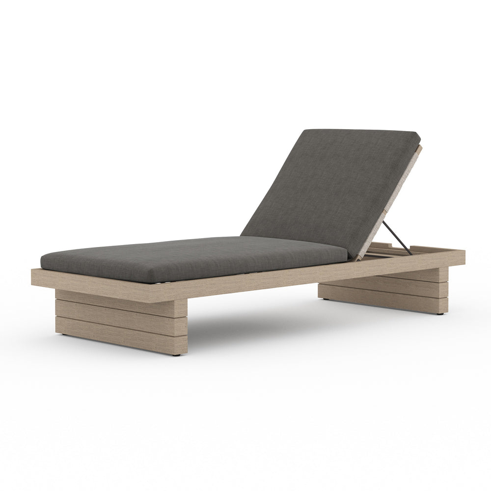 Leroy Outdoor Chaise in Brown and Charcoal