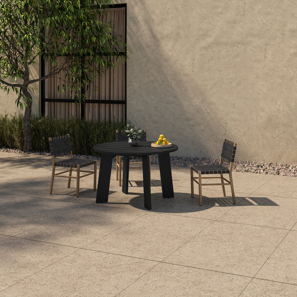 Moe's Delta Round Outdoor Dining Table Black