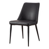 Moe's Lula Dining Chair Black Vegan Leather Set of 2