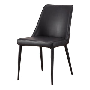 Moe's Lula Dining Chair Black Vegan Leather Set of 2
